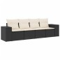 vidaXL Juego de sofás jardín 4 pzas con cojines ratán sintético negro vidaXL Juego de sofás jardín 4 pzas con cojines ratán sintético negro