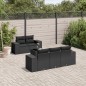vidaXL Set de sofás de jardín 6 piezas y cojines ratán sintético negro