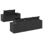 vidaXL Set de sofás de jardín 6 piezas y cojines ratán sintético negro