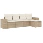 vidaXL Juego de sofás jardín con cojines 5 pzas ratán sintético beige vidaXL Juego de sofás jardín con cojines 5 pzas ratán sintético beige