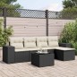 vidaXL Set de sofás de jardín 6 piezas y cojines ratán sintético negro vidaXL Set de sofás de jardín 6 piezas y cojines ratán sintético negro