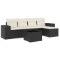 vidaXL Set de sofás de jardín 6 piezas y cojines ratán sintético negro vidaXL Set de sofás de jardín 6 piezas y cojines ratán sintético negro