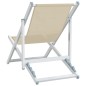 vidaXL Sillas de playa plegables 2 unidades aluminio y textilene crema vidaXL Sillas de playa plegables 2 unidades aluminio y textilene crema