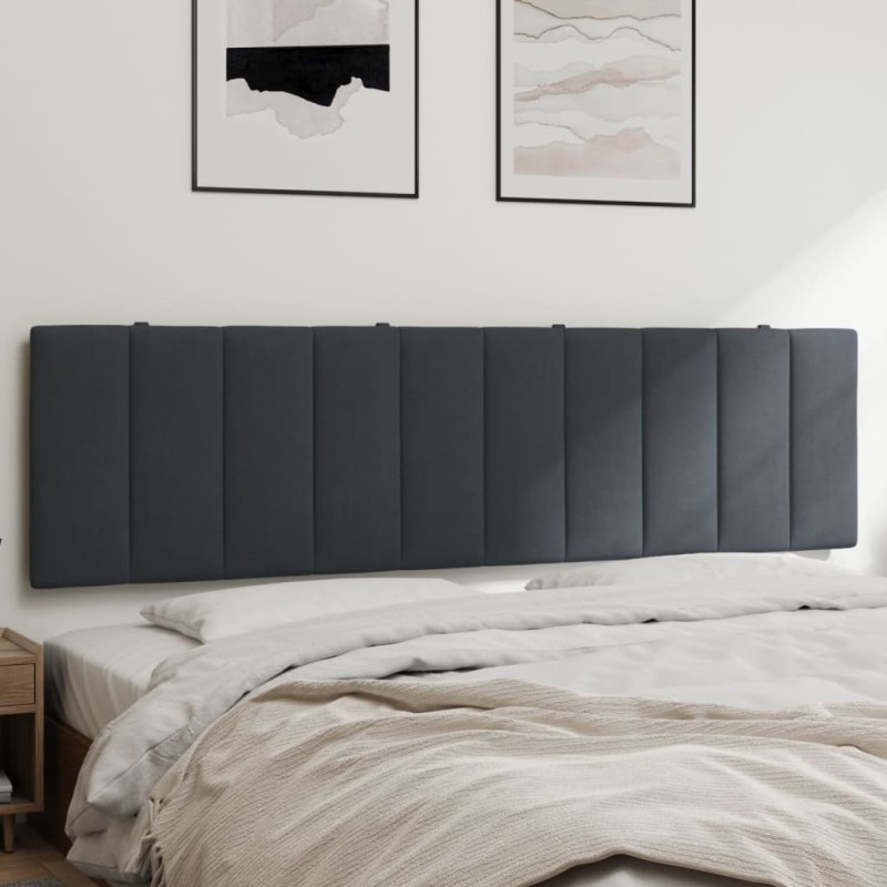 vidaXL Cabecero de cama acolchado terciopelo gris oscuro 180 cm vidaXL Cabecero de cama acolchado terciopelo gris oscuro 180 cm