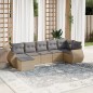 vidaXL Set sofás de jardín 7 piezas y cojines ratán sintético beige vidaXL Set sofás de jardín 7 piezas y cojines ratán sintético beige