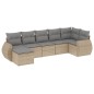 vidaXL Set sofás de jardín 7 piezas y cojines ratán sintético beige vidaXL Set sofás de jardín 7 piezas y cojines ratán sintético beige