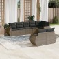 vidaXL Set de sofás de jardín 8 pzas y cojines ratán sintético gris vidaXL Set de sofás de jardín 8 pzas y cojines ratán sintético gris