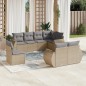 vidaXL Juego de sofás de jardín con cojines beige 8 pzas ratán PE vidaXL Juego de sofás de jardín con cojines beige 8 pzas ratán PE