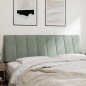 vidaXL Cabecero de cama acolchado terciopelo gris claro 160 cm