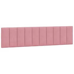 vidaXL Cabecero de cama acolchado terciopelo rosa 200 cm