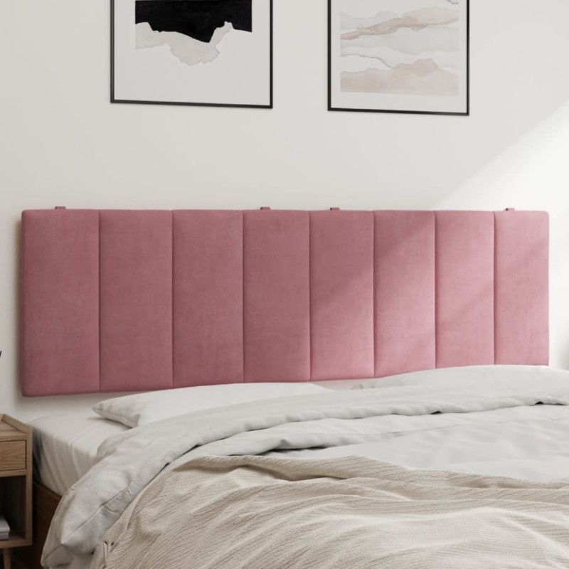 vidaXL Cabecero de cama acolchado terciopelo rosa 160 cm vidaXL Cabecero de cama acolchado terciopelo rosa 160 cm