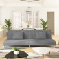 vidaXL Sofá cama de 2 plazas con dos almohadas tela gris claro vidaXL Sofá cama de 2 plazas con dos almohadas tela gris claro