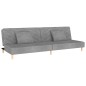 vidaXL Sofá cama de 2 plazas con dos almohadas tela gris claro vidaXL Sofá cama de 2 plazas con dos almohadas tela gris claro