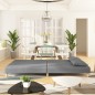 vidaXL Sofá cama de 2 plazas con dos almohadas tela gris claro vidaXL Sofá cama de 2 plazas con dos almohadas tela gris claro