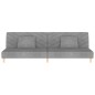 vidaXL Sofá cama de 2 plazas con dos almohadas tela gris claro vidaXL Sofá cama de 2 plazas con dos almohadas tela gris claro