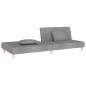 vidaXL Sofá cama de 2 plazas con dos almohadas tela gris claro vidaXL Sofá cama de 2 plazas con dos almohadas tela gris claro