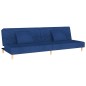 vidaXL Sofá cama de 2 plazas con dos almohadas tela azul vidaXL Sofá cama de 2 plazas con dos almohadas tela azul