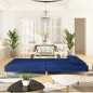 vidaXL Sofá cama de 2 plazas con dos almohadas tela azul vidaXL Sofá cama de 2 plazas con dos almohadas tela azul