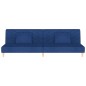 vidaXL Sofá cama de 2 plazas con dos almohadas tela azul vidaXL Sofá cama de 2 plazas con dos almohadas tela azul