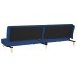 vidaXL Sofá cama de 2 plazas con dos almohadas tela azul vidaXL Sofá cama de 2 plazas con dos almohadas tela azul