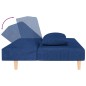 vidaXL Sofá cama de 2 plazas con dos almohadas tela azul vidaXL Sofá cama de 2 plazas con dos almohadas tela azul