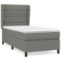 vidaXL Cama box spring con colchón tela gris oscuro 100x200 cm vidaXL Cama box spring con colchón tela gris oscuro 100x200 cm