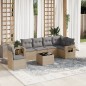 vidaXL Set sofás de jardín 7 piezas y cojines ratán sintético beige vidaXL Set sofás de jardín 7 piezas y cojines ratán sintético beige