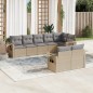 vidaXL Juego de sofás de jardín con cojines beige 8 pzas ratán PE vidaXL Juego de sofás de jardín con cojines beige 8 pzas ratán PE