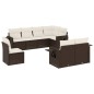 vidaXL Set sofás de jardín 8 piezas y cojines ratán sintético marrón vidaXL Set sofás de jardín 8 piezas y cojines ratán sintético marrón