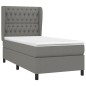vidaXL Cama box spring con colchón tela gris oscuro 100x200 cm vidaXL Cama box spring con colchón tela gris oscuro 100x200 cm