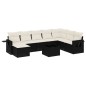 vidaXL Set de sofás de jardín 8 piezas y cojines ratán sintético negro vidaXL Set de sofás de jardín 8 piezas y cojines ratán sintético negro