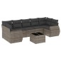 vidaXL Set de sofás de jardín 8 pzas y cojines ratán sintético gris vidaXL Set de sofás de jardín 8 pzas y cojines ratán sintético gris
