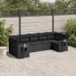 vidaXL Set de comedor de jardín 7 pzas y cojines ratán sintético negro vidaXL Set de comedor de jardín 7 pzas y cojines ratán sintético negro