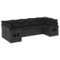 vidaXL Set de comedor de jardín 7 pzas y cojines ratán sintético negro vidaXL Set de comedor de jardín 7 pzas y cojines ratán sintético negro