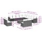 vidaXL Set de sofás de jardín 14 pzas con cojines ratán sintético gris vidaXL Set de sofás de jardín 14 pzas con cojines ratán sintético gris