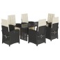 vidaXL Set de comedor de jardín 7 pzas y cojines ratán sintético negro vidaXL Set de comedor de jardín 7 pzas y cojines ratán sintético negro