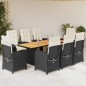 vidaXL Set de comedor de jardín 9 pzas y cojines ratán sintético negro vidaXL Set de comedor de jardín 9 pzas y cojines ratán sintético negro