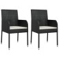 vidaXL Set de comedor de jardín 9 pzas y cojines ratán sintético negro vidaXL Set de comedor de jardín 9 pzas y cojines ratán sintético negro