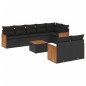 vidaXL Set de sofás de jardín 8 piezas y cojines ratán sintético negro vidaXL Set de sofás de jardín 8 piezas y cojines ratán sintético negro