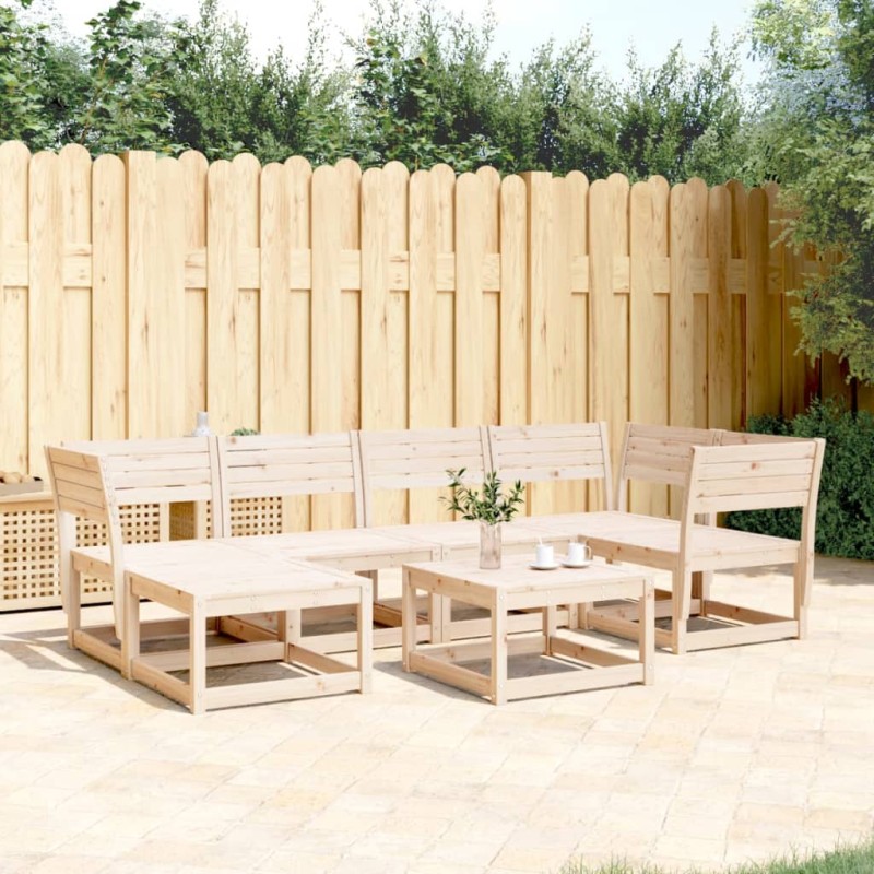 vidaXL Juego de sofás de jardín 6 piezas madera maciza de pino vidaXL Juego de sofás de jardín 6 piezas madera maciza de pino