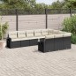 vidaXL Set de sofás de jardín 10 pzas cojines ratán sintético negro vidaXL Set de sofás de jardín 10 pzas cojines ratán sintético negro