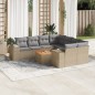 vidaXL Set de sofás de jardín 9 pzas con cojines ratán sintético beige vidaXL Set de sofás de jardín 9 pzas con cojines ratán sintético beige