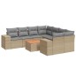 vidaXL Set de sofás de jardín 9 pzas con cojines ratán sintético beige vidaXL Set de sofás de jardín 9 pzas con cojines ratán sintético beige