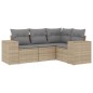 vidaXL Juego de sofás jardín con cojines 4 pzas ratán sintético beige vidaXL Juego de sofás jardín con cojines 4 pzas ratán sintético beige