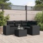 vidaXL Set de muebles de jardín 5 pzas y cojines ratán sintético negro vidaXL Set de muebles de jardín 5 pzas y cojines ratán sintético negro