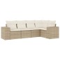 vidaXL Juego de sofás jardín con cojines 5 pzas ratán sintético beige vidaXL Juego de sofás jardín con cojines 5 pzas ratán sintético beige