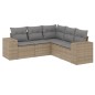 vidaXL Juego de sofás jardín con cojines 5 pzas ratán sintético beige vidaXL Juego de sofás jardín con cojines 5 pzas ratán sintético beige