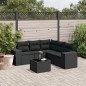 vidaXL Set de sofás de jardín 6 piezas y cojines ratán sintético negro vidaXL Set de sofás de jardín 6 piezas y cojines ratán sintético negro