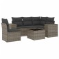 vidaXL Set de muebles de jardín 6 pzas y cojines ratán sintético gris vidaXL Set de muebles de jardín 6 pzas y cojines ratán sintético gris