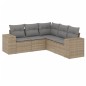 vidaXL Juego de sofás jardín con cojines 5 pzas ratán sintético beige vidaXL Juego de sofás jardín con cojines 5 pzas ratán sintético beige